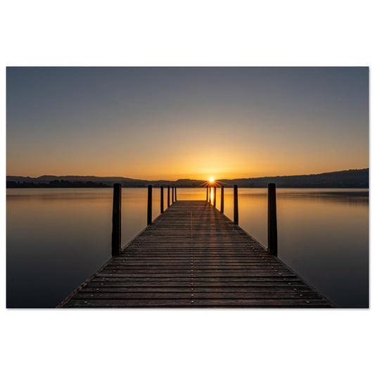 Sunrise on Lake Zug aluminum print